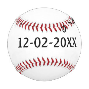 simple minimal monogram mrs Mr name date year Thro Baseball