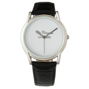 simple minimal monogram mrs Mr name date year Thro Watch
