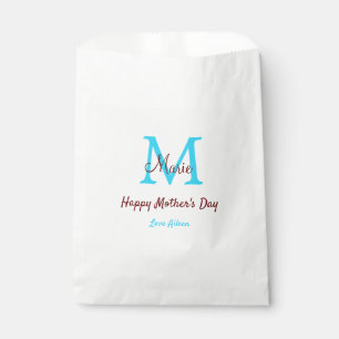 simple minimal mother's day blue monogram pink nam favour bag