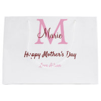 simple minimal mother's day monogram pink name tex