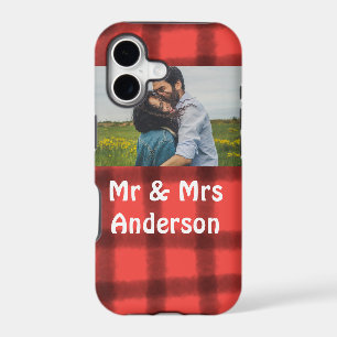 Simple minimal mr and mrs add your name photo red