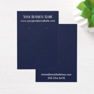 Simple Minimal Navy Earring Holder Display Cards