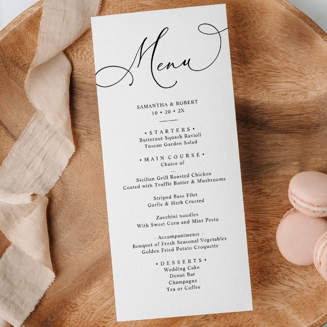 Simple Minimal Neutral Blush Wedding Dinner Menu (Creator Uploaded)
