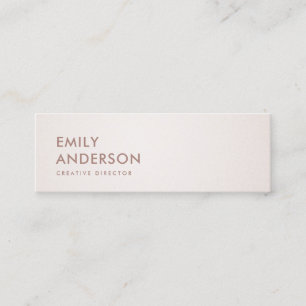 SIMPLE MINIMAL PALE SILVER BLUSH PINK ROSE GOLD MINI BUSINESS CARD