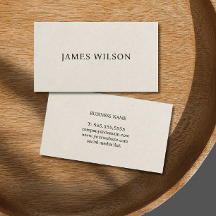 Simple Minimal Paper Texture Black Consultant Business Card