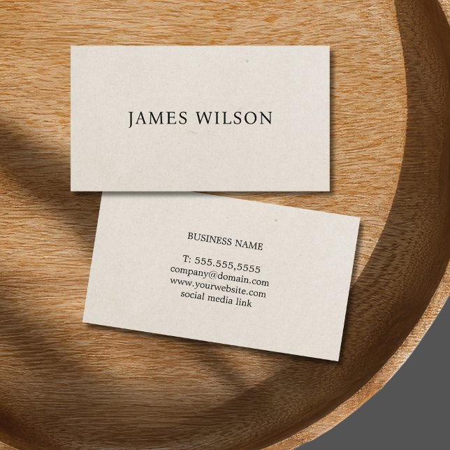 Simple Minimal Paper Texture Black Consultant Business Card (Creator Uploaded)