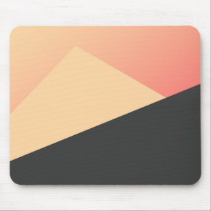 Simple Minimal Peach, Coral, & Black Geometric Mouse Pad