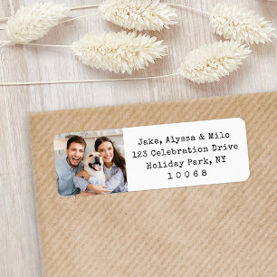Simple Minimal Photo Black & White Return Address Label