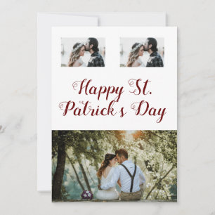 Simple minimal photo collage happy st. patricks da holiday card