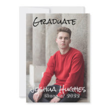 Simple Minimal Photo  Graduation Invitation
