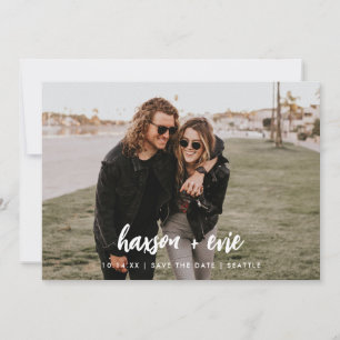 Simple Minimal Photo Save The Date Large Names