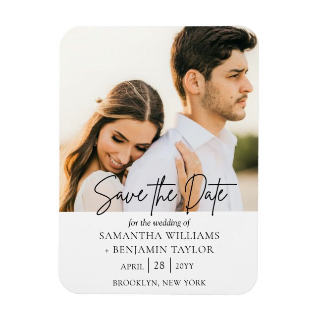 Simple Minimal Photo Save the Date Magnets (Vertical)