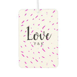 Simple minimal pink abstract love background name car air freshener