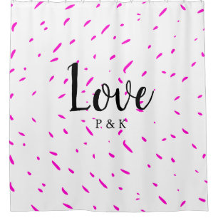 Simple minimal pink abstract love background name shower curtain