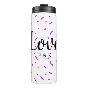 Simple minimal pink abstract love background name thermal tumbler