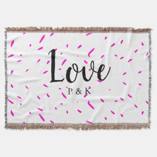 Simple minimal pink abstract love background name throw blanket