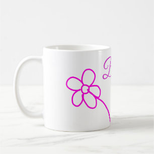 Simple minimal pink bridesmaid add name year text  coffee mug