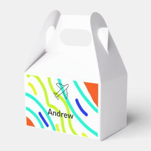 Simple minimal plane travel add your name beach fl favour box