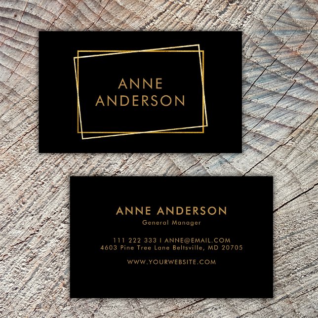 Simple Minimal Professional Black And Gold  Business Card (Creator Uploaded)