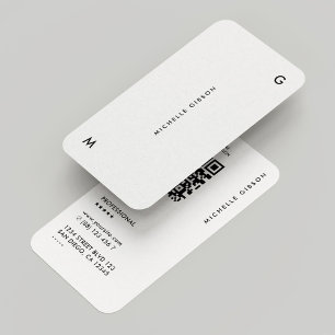 Simple Minimal Professional Clean White Business Card