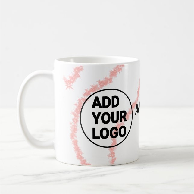 Simple minimal q r code add logo scan code name  t coffee mug (Left)
