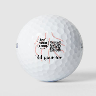 Simple minimal q r code add logo scan code name t golf balls
