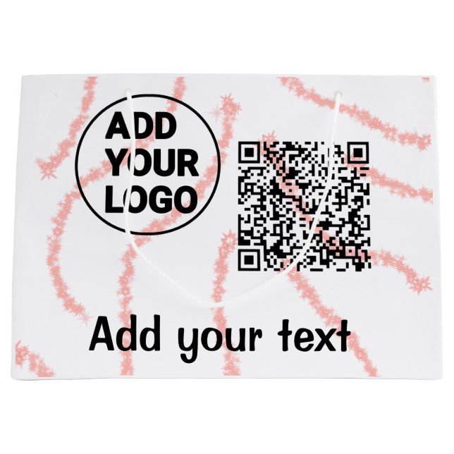 Simple minimal q r code add logo scan code name  t large gift bag (Front)