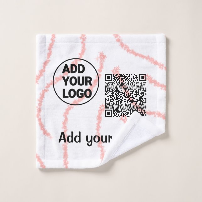 Simple minimal q r code add logo scan code name  t wash cloth (Wash Cloth)