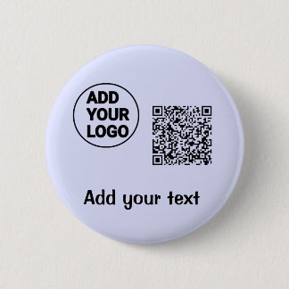 Simple minimal q r code add logo scan code name te 6 cm round badge