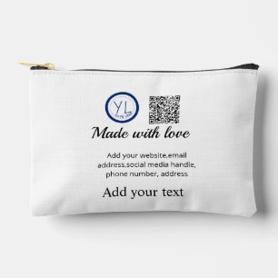 Simple minimal q r code add logo scan code name te accessory pouch