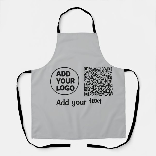 Simple minimal q r code add logo scan code name te apron (Front)