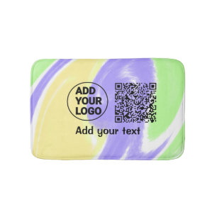 Simple minimal q r code add logo scan code name te bath mat