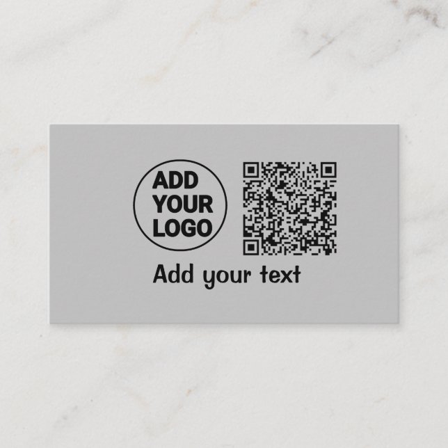 Simple minimal q r code add logo scan code name te business card (Front)