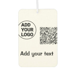 Simple minimal q r code add logo scan code name te car air freshener