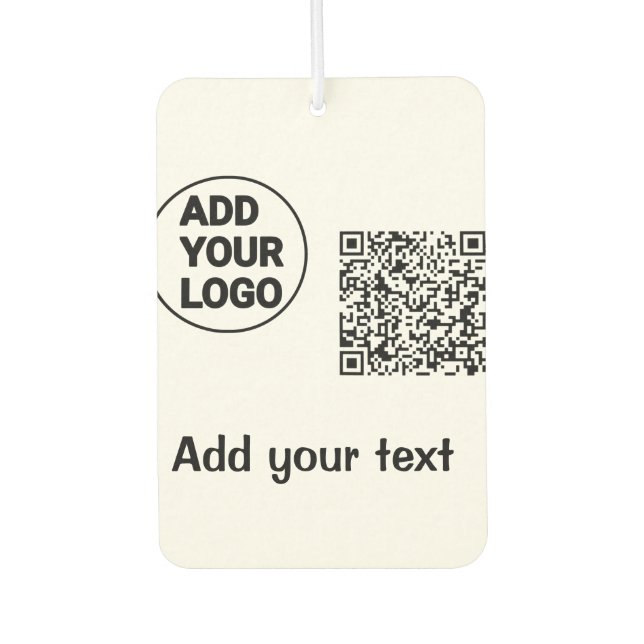 Simple minimal q r code add logo scan code name te car air freshener (Front)