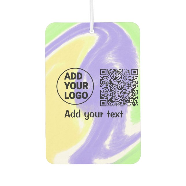 Simple minimal q r code add logo scan code name te car air freshener (Front)