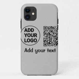 Simple minimal q r code add logo scan code name te iPhone 11 case