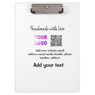 Simple minimal q r code add logo scan code name te clipboard