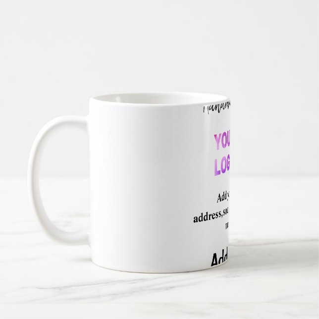 Simple minimal q r code add logo scan code name te coffee mug (Left)