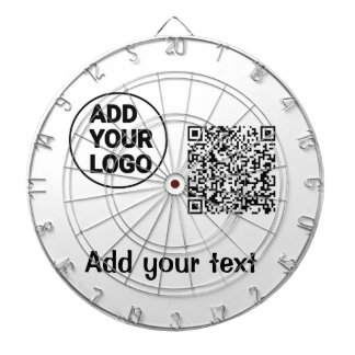 Simple minimal q r code add logo scan code name te dartboard