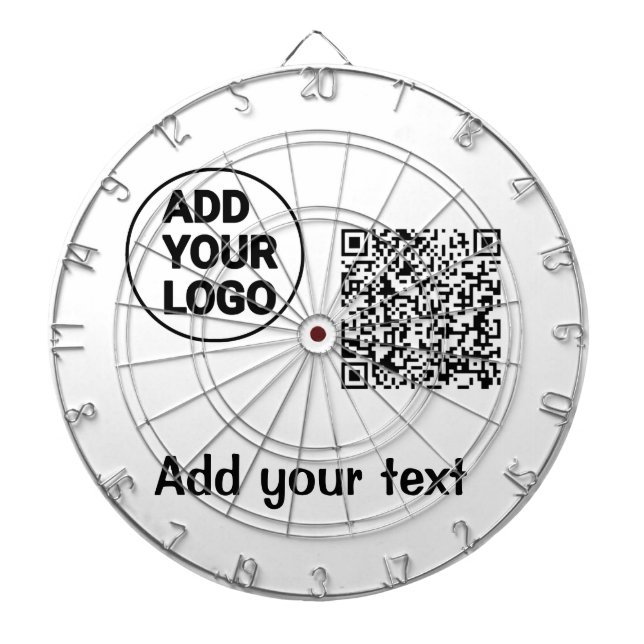 Simple minimal q r code add logo scan code name te dartboard (Front)