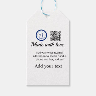 Simple minimal q r code add logo scan code name te gift tags