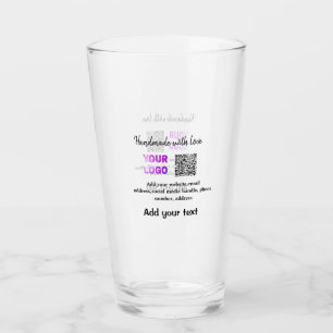 Simple minimal q r code add logo scan code name te glass