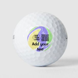 Simple minimal q r code add logo scan code name te golf balls