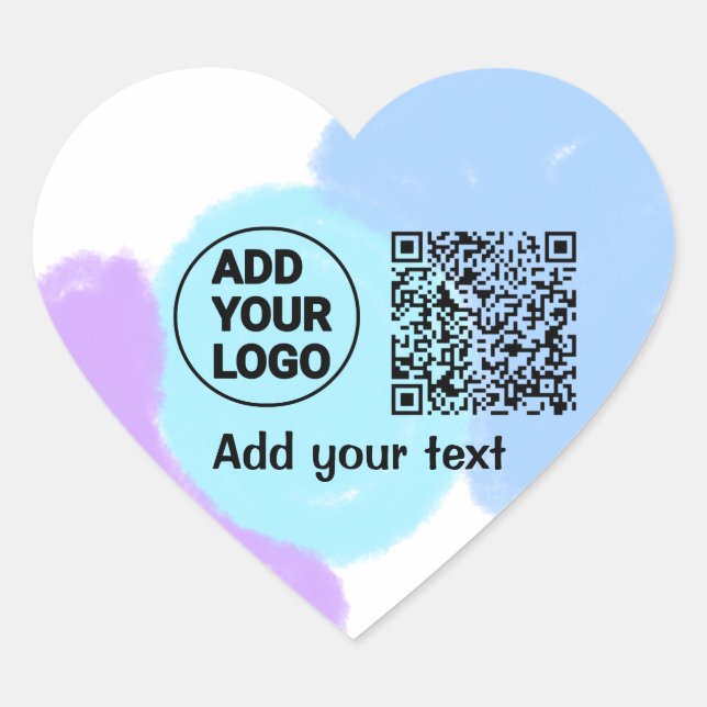 Simple minimal q r code add logo scan code name te heart sticker (Front)