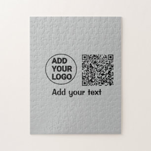 Simple minimal q r code add logo scan code name te jigsaw puzzle