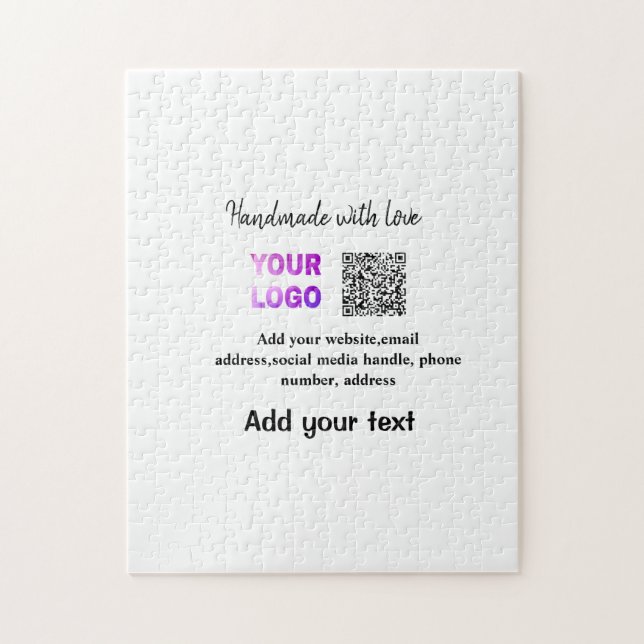 Simple minimal q r code add logo scan code name te jigsaw puzzle (Vertical)