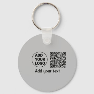 Simple minimal q r code add logo scan code name te key ring