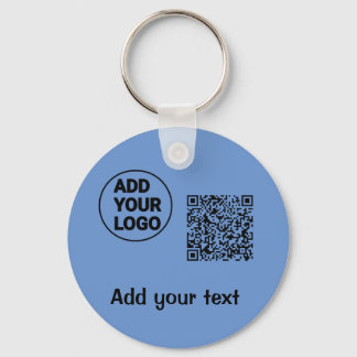 Simple minimal q r code add logo scan code name te key ring