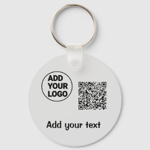 Simple minimal q r code add logo scan code name te key ring